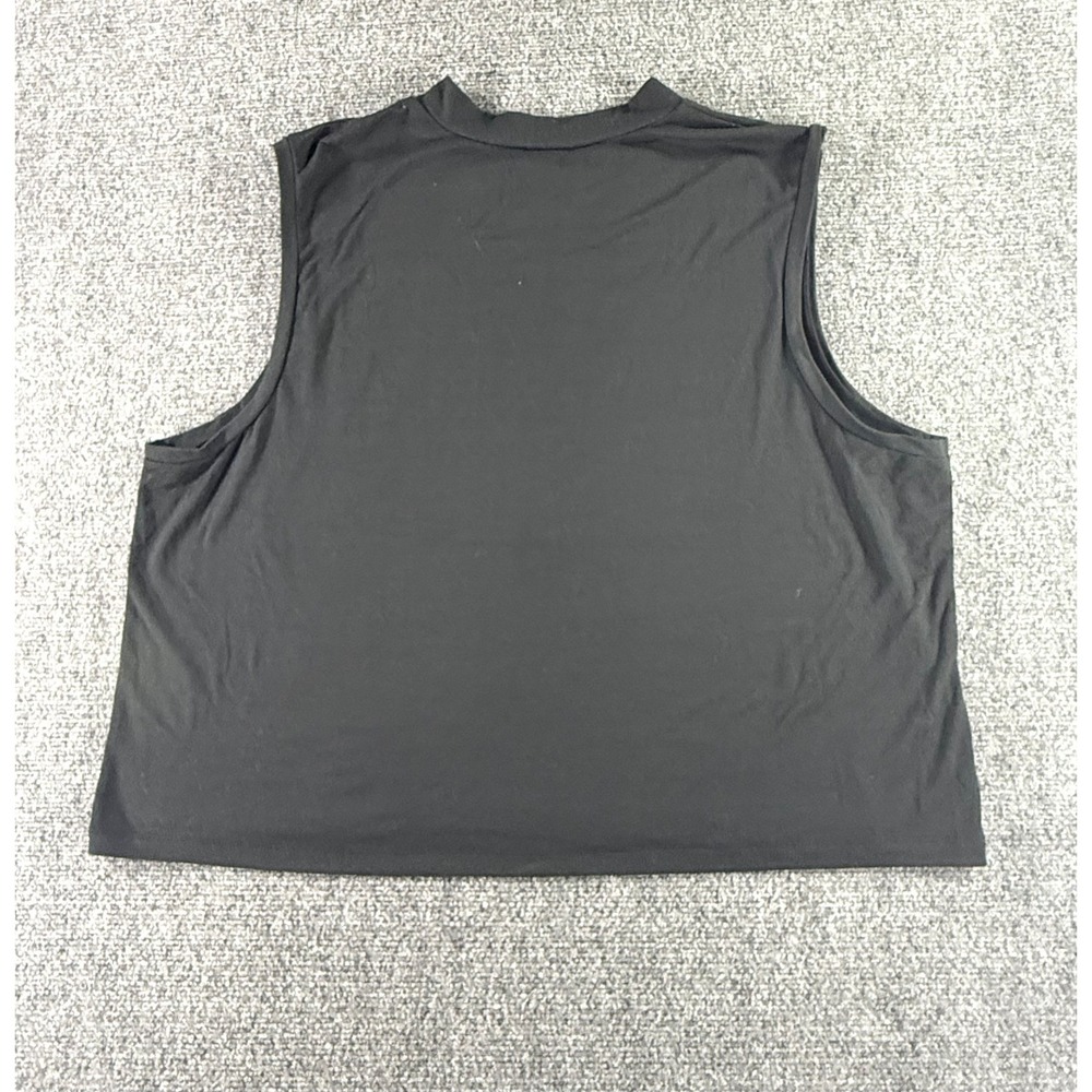 Disney Mickey‎ Mouse Holographic Iridescent Crop Muscle Tank Top Black 2X - Picture 2 of 6
